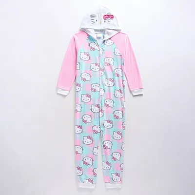 Licensed Properties Little & Big Kid Girls Hello Kitty Long Sleeve Pajama Set In Pink