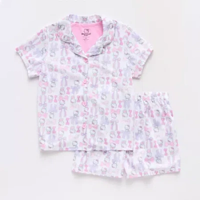Licensed Properties Little & Big Kid Girls Hello Kitty Short Sleeve 2-pc. Pajama Set In White