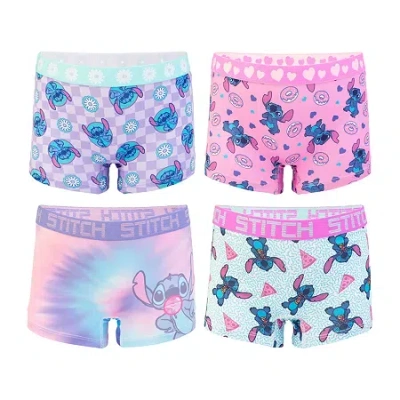 Licensed Properties Little & Big Kid Girls Lilo & Stitch 4 Pack Multi-pack Boyshort Panty Gabp61007