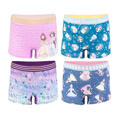 Licensed Properties Little & Big Kid Girls Princess 4 Pack Boyshort Panty Gabp70013 In Multiple Colors