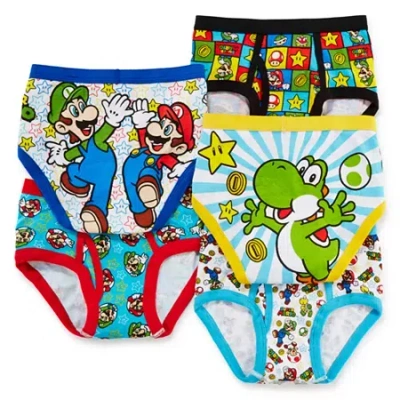 Licensed Properties Kids' Little Boys Super Mario 5 Pack Briefs Bup3411 In Multi
