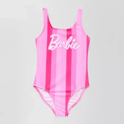 Licensed Properties Kids' Little Girls Barbie One Piece Swimsuit In Multi