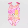 Licensed Properties Little Girls Care Bears One Piece Swimsuit In Multi