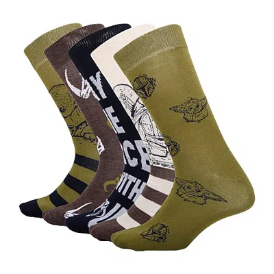 Licensed Properties Mens 5 Pair Crew Socks In Green