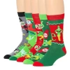 Licensed Properties Mens 5 Pair Elf Crew Socks In Green
