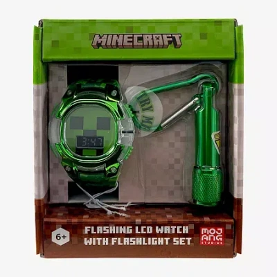 Licensed Properties Kids' Minecraft Boys Multicolor 2-pc. Watch Boxed Set Min40147jc In Green