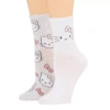 Licensed Properties Ribbed Womens 2 Pair Hello Kitty Crew Socks In White