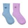 Licensed Properties Supersoft Womens 2 Pair Lilo & Stitch Crew Socks In Blue