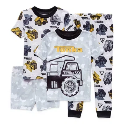 Licensed Properties Babies' Toddler Boys Crew Neck Short Sleeve 4-pc. Pajama Set In Gray
