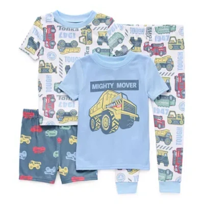 Licensed Properties Babies' Toddler Boys Crew Neck Short Sleeve 4-pc. Pajama Set In White