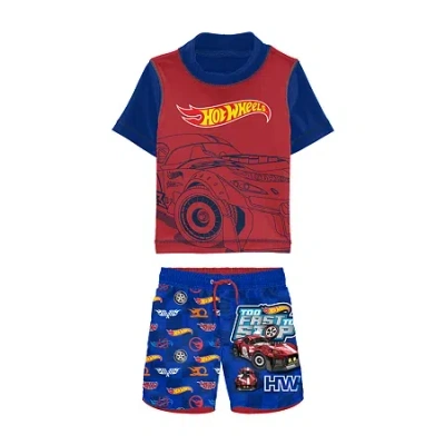 Licensed Properties Babies' Toddler Boys Uv Protection Hot Wheels 2-pc. Rash Guard Set In Multi