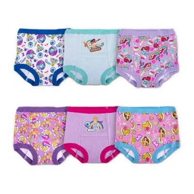 Licensed Properties Babies' Toddler Girls Princess 6 Pack Brief Panty Gtp7135 In Multi