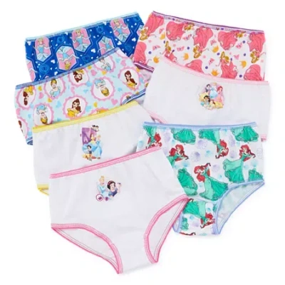 Licensed Properties Babies' Toddler Girls Princess 7 Pack Brief Panty Tgup7091. In Multi