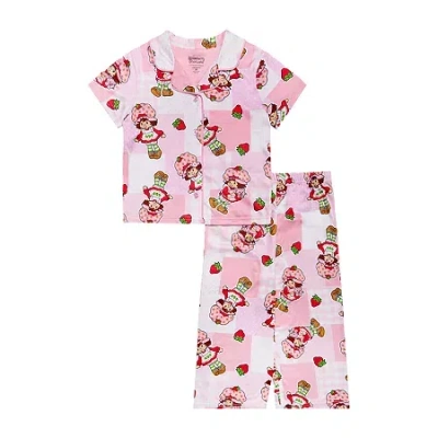 Licensed Properties Babies' Toddler Girls Strawberry Shortcake V-neck Short Sleeve 2-pc. Pajama Set In Blue