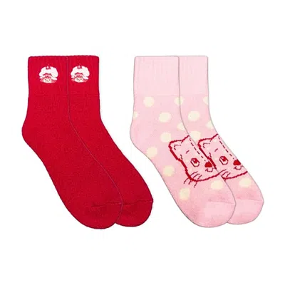 Licensed Properties Womens 2 Pair Strawberry Shortcake Crew Socks In Pink