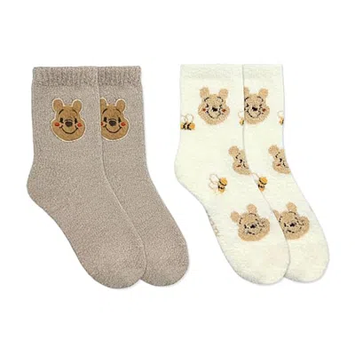 Licensed Properties Womens 2 Pair Winnie The Pooh Crew Socks In Brown