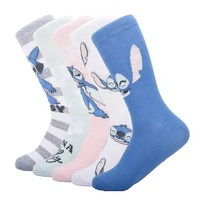 Licensed Properties Womens 5-pc. Crew Socks In Blue