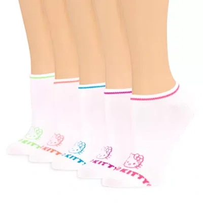 Licensed Properties Womens Breathable Multi-pack 5 Pair Hello Kitty Low Cut Socks In White