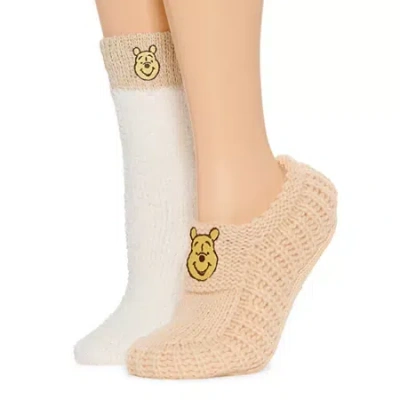 Licensed Properties Womens Multi-pack 2 Pair Winnie The Pooh Slipper Socks In Brown