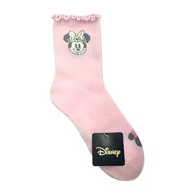 Licensed Properties Womens Multi-pack 3 Pair Mickey Mouse Quarter Ankle Socks In Pink