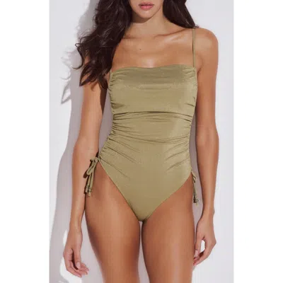 Lida Swimwear Hera One Piece Swimsuit With Side Ties In Green