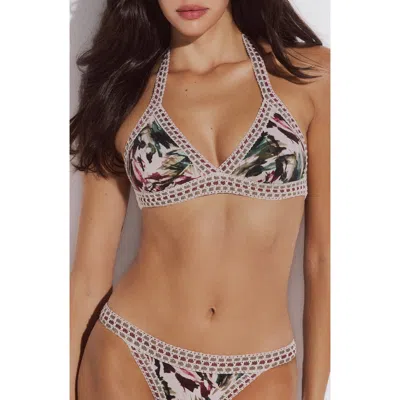 Lida Swimwear Korinth Triangle Bikini Top With Crocheted Border In Multi