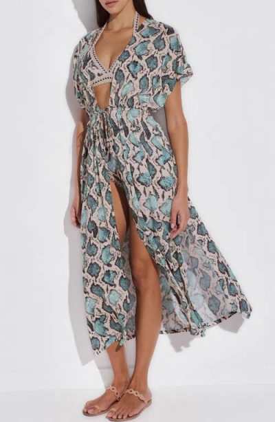 Lida Swimwear Olympia Maxi Cover-up Dress In Blue