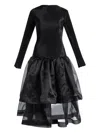 L'idée Alexander Ribbed Midi Dress In Black