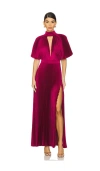 L'idée Anais Split Gown In Burgundy