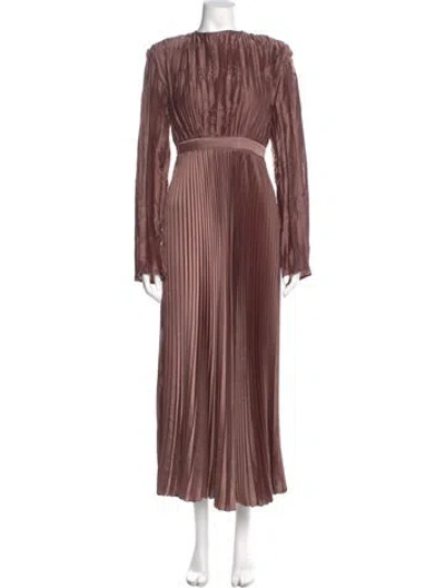 Pre-owned L'idée Bateau Neckline Long Dress In Pink