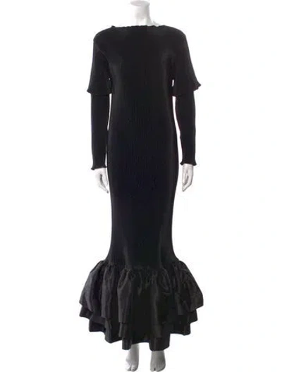 Pre-owned L'idée Bateau Neckline Long Dress W/ Tags In Black