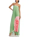 L'idée L'idee Bisous Pleated Gown In Fleur Rose