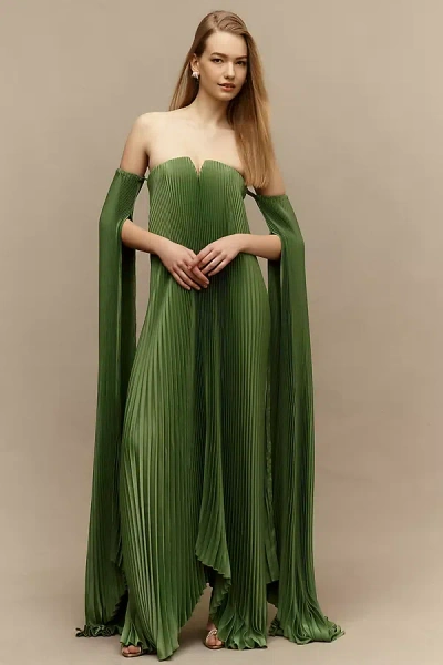 L'idée Black Tie Strapless Gown In Green
