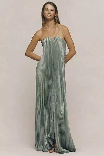 L'idée Black Tie Strapless Maxi Gown In Blue
