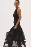 L'idée Carrie Halter Drop-waist Tiered Maxi Dress