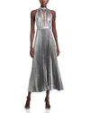 L'idée L'idee Chateau Halter Gown In Gunmetal Shimmer