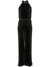 L'idée Cinema Plissé Jumpsuit In Black