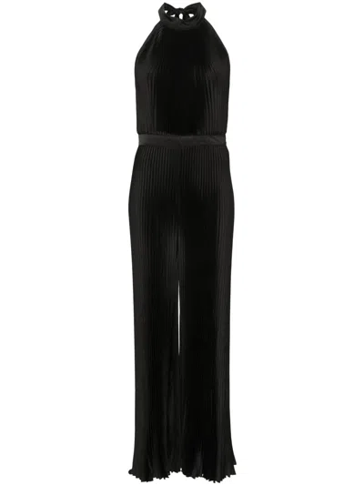 L'idée Cinema Plissé Jumpsuit In Black