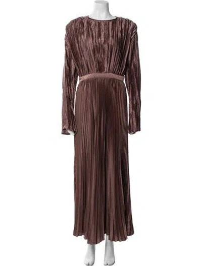 Pre-owned L'idée Crew Neck Long Dress In Multi