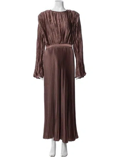 Pre-owned L'idée Crew Neck Long Dress In Multi