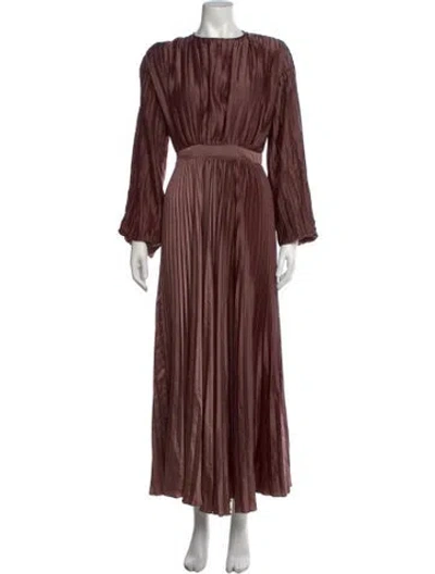 Pre-owned L'idée Crew Neck Long Dress In Multicolor
