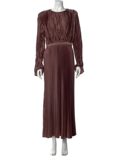 Pre-owned L'idée Crew Neck Long Dress In Multicolor
