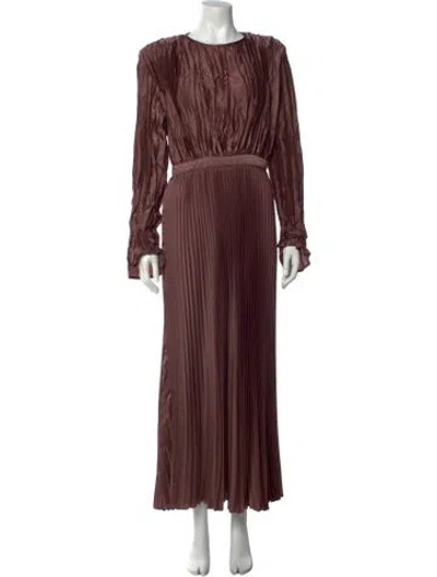 Pre-owned L'idée Crew Neck Long Dress In Multicolor