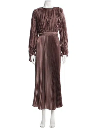 Pre-owned L'idée Crew Neck Long Dress In Multicolor