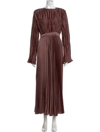 Pre-owned L'idée Crew Neck Long Dress In Multicolor