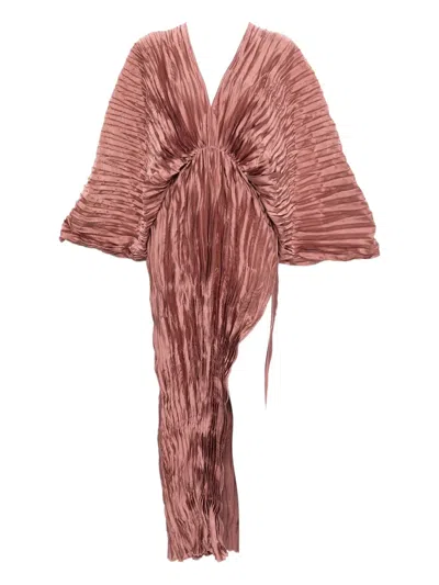 L'IDÉE DELUXE PLEATED V-NECK GOWN