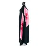 L'idée Deesse Halter Pleated Column Maxi Dress In Black
