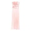 L'idée Pleated Ruffled Gown In Pink