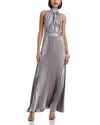 L'idée L'idee Eden Pleated Halter Dress In Cosmic Shimer