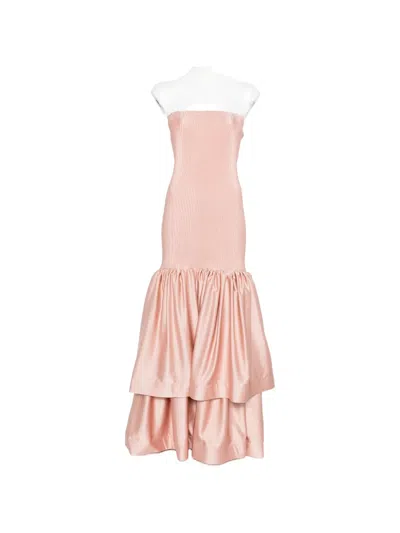 L'idée Elevate Gown Pleated Tiered Gown In Pink